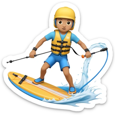 3D icon of a person wakeboard sticker