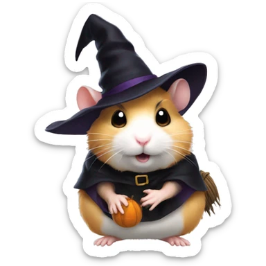 witch hamster sticker