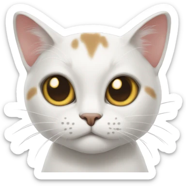 Thai cat with white paws lies sticker