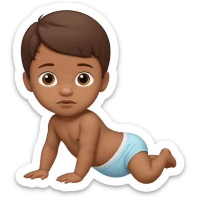 A 1 year old mexican baby boy with brown hair and in diaper sticker