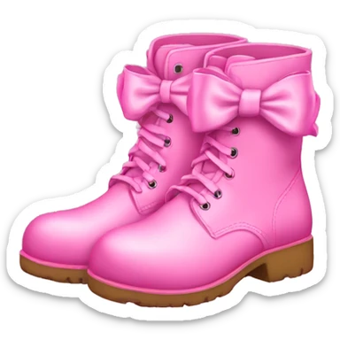 Pink boots with pink bows sticker