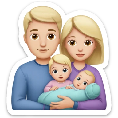 husband wife and baby girl sticker
