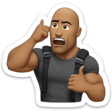the rock telling someone to be quiet sticker
