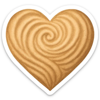 heart with a swirling sand pattern, digital illustration sticker