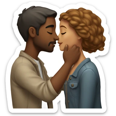 Guy and girl romantic kiss sticker