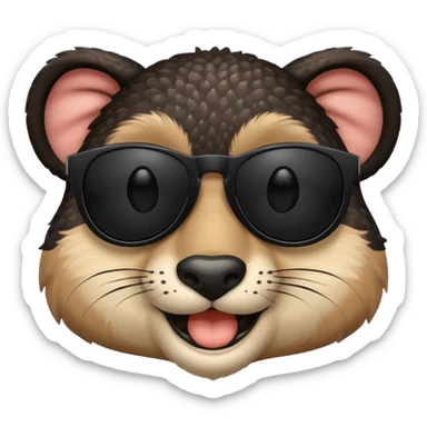 animal wtih black sunglasses  sticker