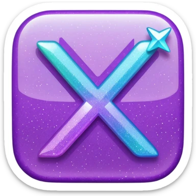 glitter purple and cian checkmark sticker