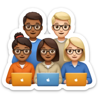 Group of 4 vibe coders sticker