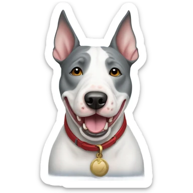 Grey Stanford shire bull terrier dog portrait sticker