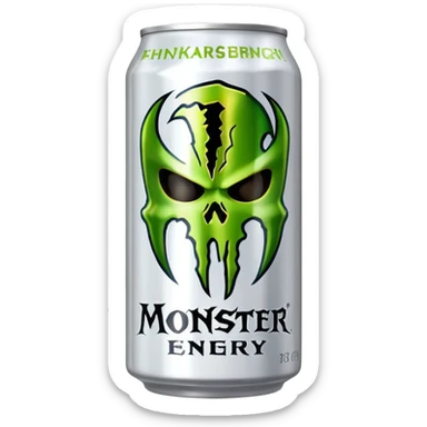 White monster energy sticker