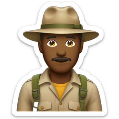 MAN ON A SAFARI WITH A HAT sticker