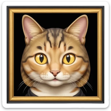 frame mona lisa, cat face sticker