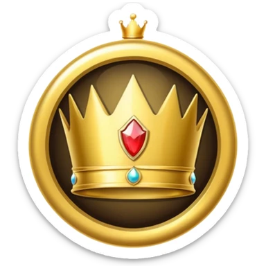 A gold badge with a crown for a paid subscription, indicating level 4. sticker