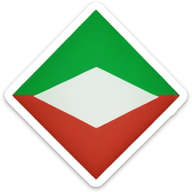 Red and green triangle flag  sticker