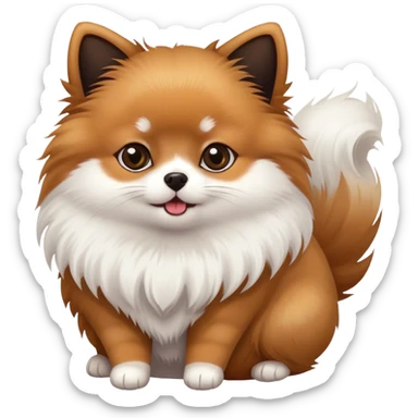 White pomeranian with Brown cat and black cat  sticker