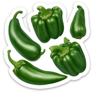 verdura Chile poblano normal totalmente verde sticker