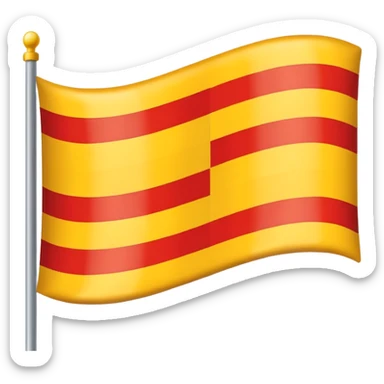 What emoji of flag which includes 50% yellow strip top nd bottom 50%red flag sticker