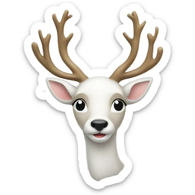 White Christmas deer sticker