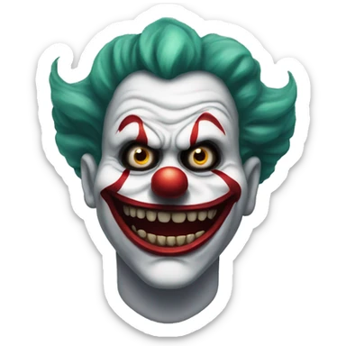 Evil scary clown sticker