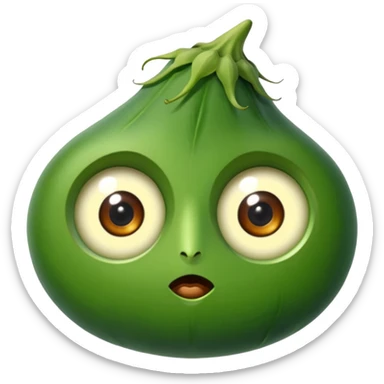 bhindi keeping the shape normal with big eyes sticker