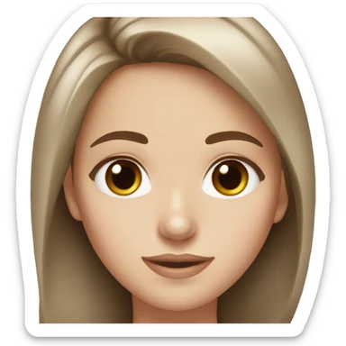 White girl with brown eyes and brown hair  sticker