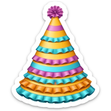 frilly party hat sticker