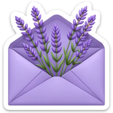 Lavender envelope with flowers inside  sticker