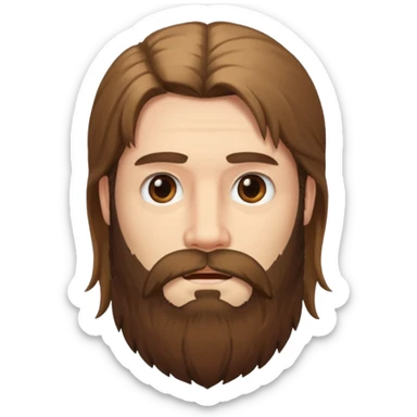 long haired bearded man sticker