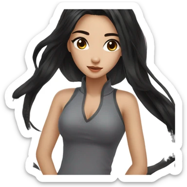 Beautiful girl,Black hair,long hair,Black eyes,Chinese sticker