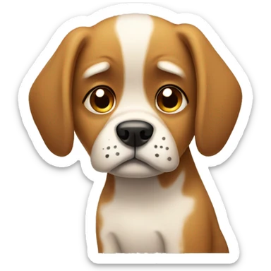 sad dog sticker