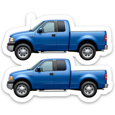 2001 Ford F150 pickup truck side view blue sticker