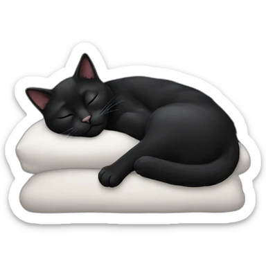 black cat sleeping sticker