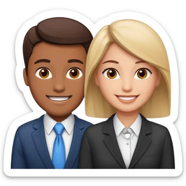 office workers face to face interview sticker