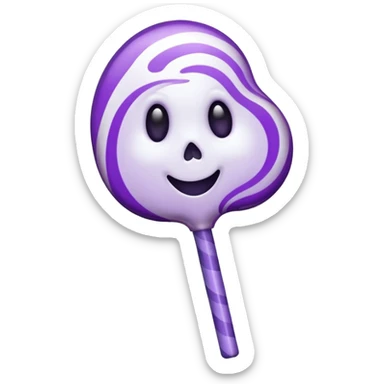 ghost lolipop purple and white sticker