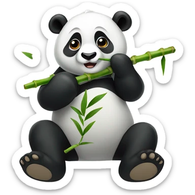 Panda eating bamboo sticker