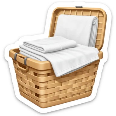 laundry basket with light-colored laundry sticker