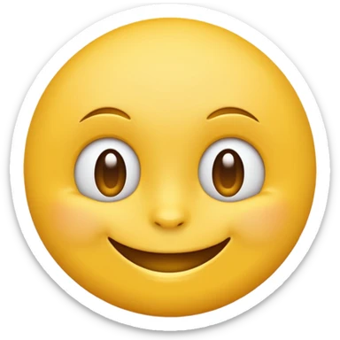Emoji, yellow round smirking face sticker