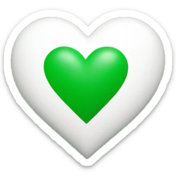 a white heart at the center with a solid green background. The heart should be the main focus, standing out clearly against the vibrant green background. sticker
