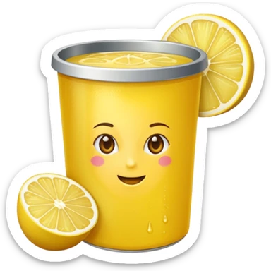 fai una lattina gialla e con un limone al centro sticker