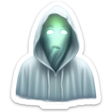ghost wearing hoodie sticker