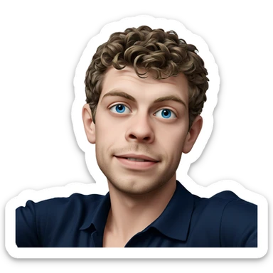 smiling boy with blue eyes sticker