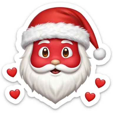 Make an emoji of a Santa Claws couple but with hearts falling on top sticker