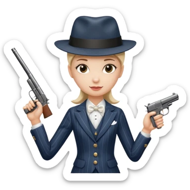 A balerina in with a gangster style sticker