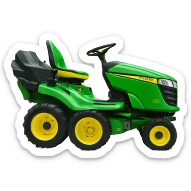 A John Deere lawn mower sticker