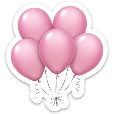 Light Pink birthday balloons sakura sticker