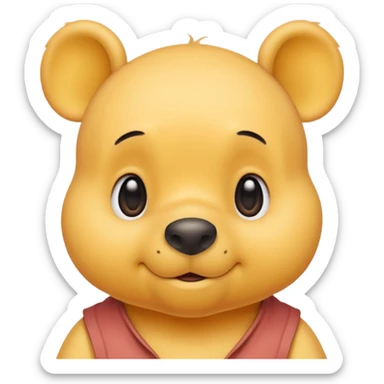 winee the pooh with yellow pastel skin cute and with no body sticker