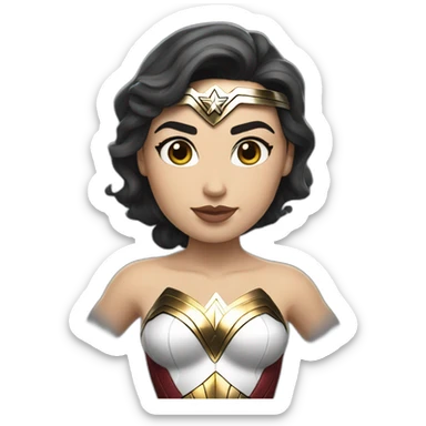 White Wonder woman stands sticker