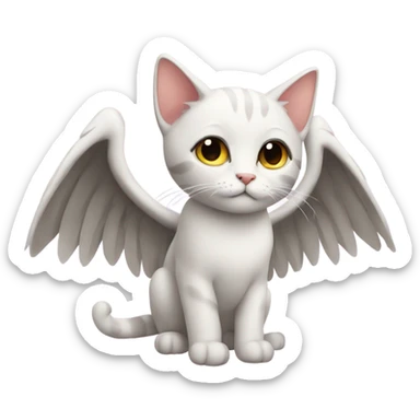 Cat with wings cute sticker