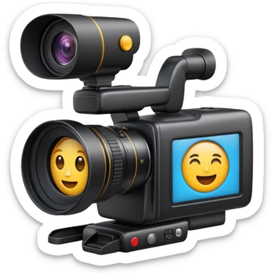 Video camera with elements 1-2 of others emoji sticker