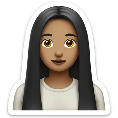 Girl with long black straight hair sticker